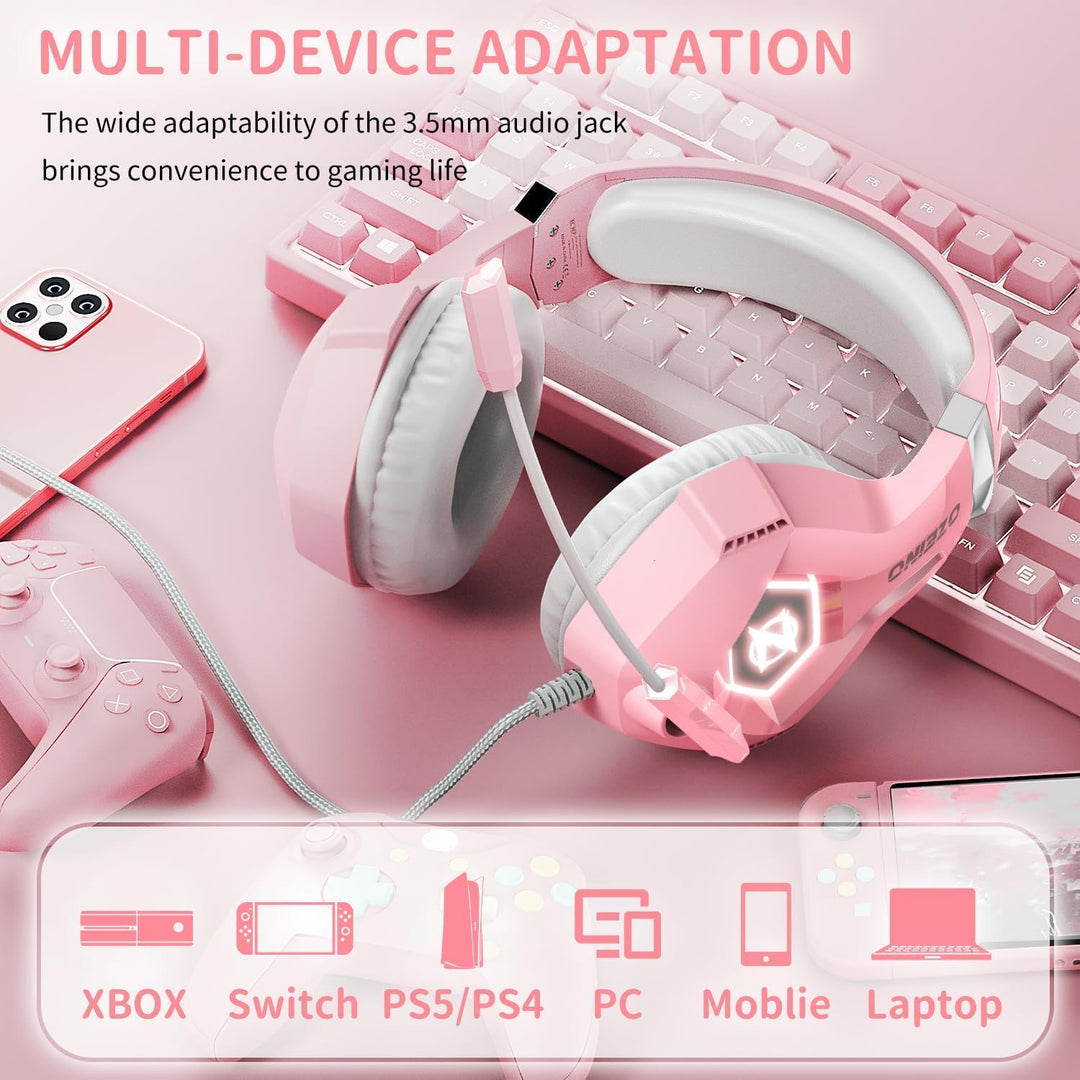 Ozeino Auriculares para juegos para PC, PS4, PS5, auriculares para...