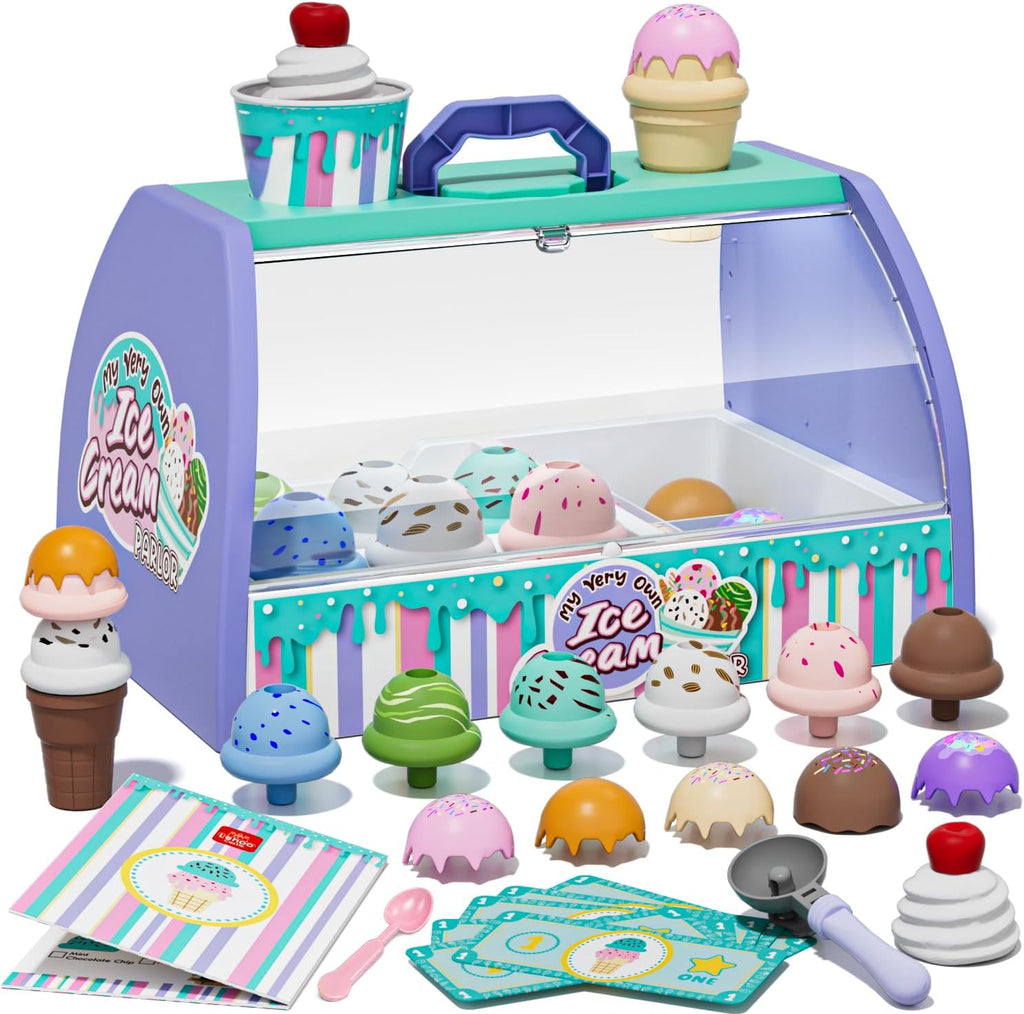 Lehoo Castle Juguetes de helado para niños pequeños de 3 a 5 años, juguetes para niñas de 3 a 4 años, juego de tienda de helados para niños, regalo para niñas y niños de 3, 4, 5, 6 años
