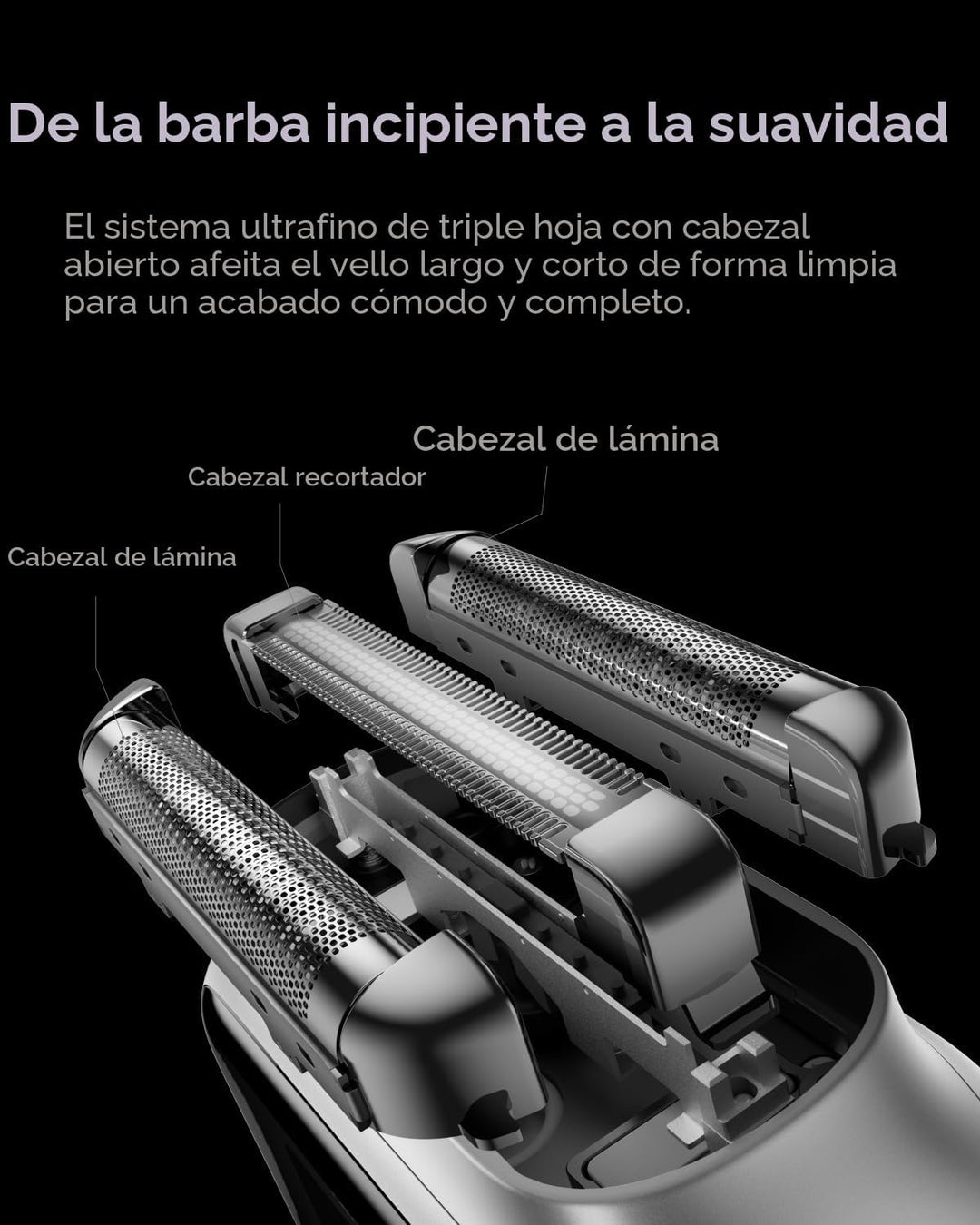 Laifen P3 Pro - Afeitadora eléctrica de 3 cuchillas, motores lineal...