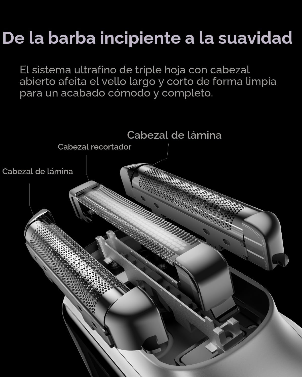 Laifen P3 Pro - Afeitadora eléctrica de 3 cuchillas, motores lineal...