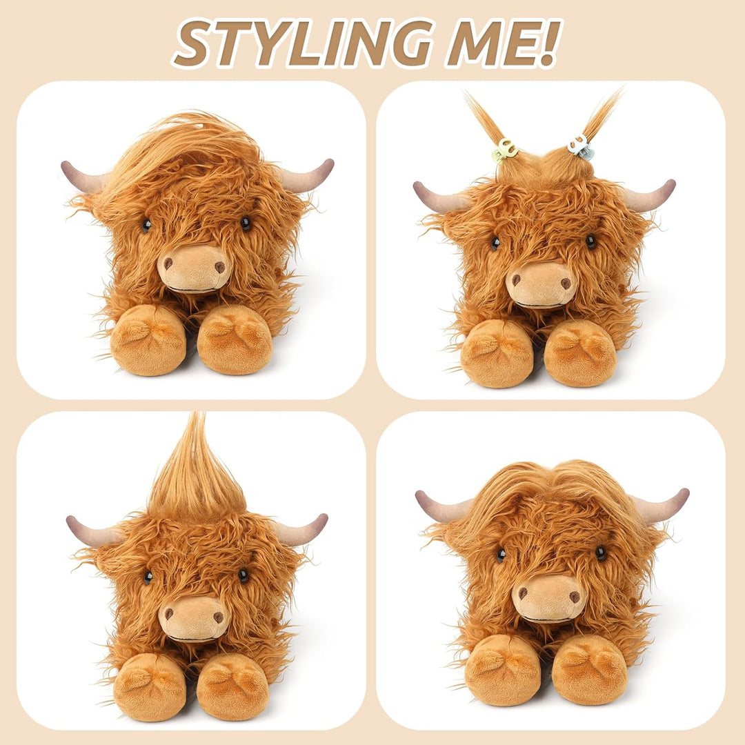 2 animales de peluche de vaca de las tierras altas para microondas,...