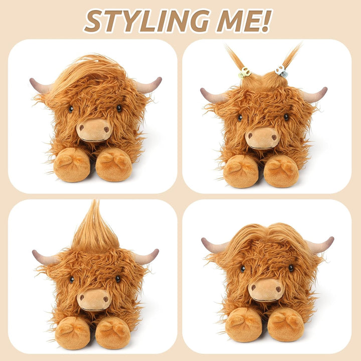 2 animales de peluche de vaca de las tierras altas para microondas,...