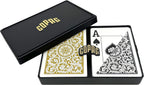 Copag 1546 Design - Juego de cartas 100% de plástico, tamaño de póquer (estándar) negro/dorado (índice jumbo, 1 juego)