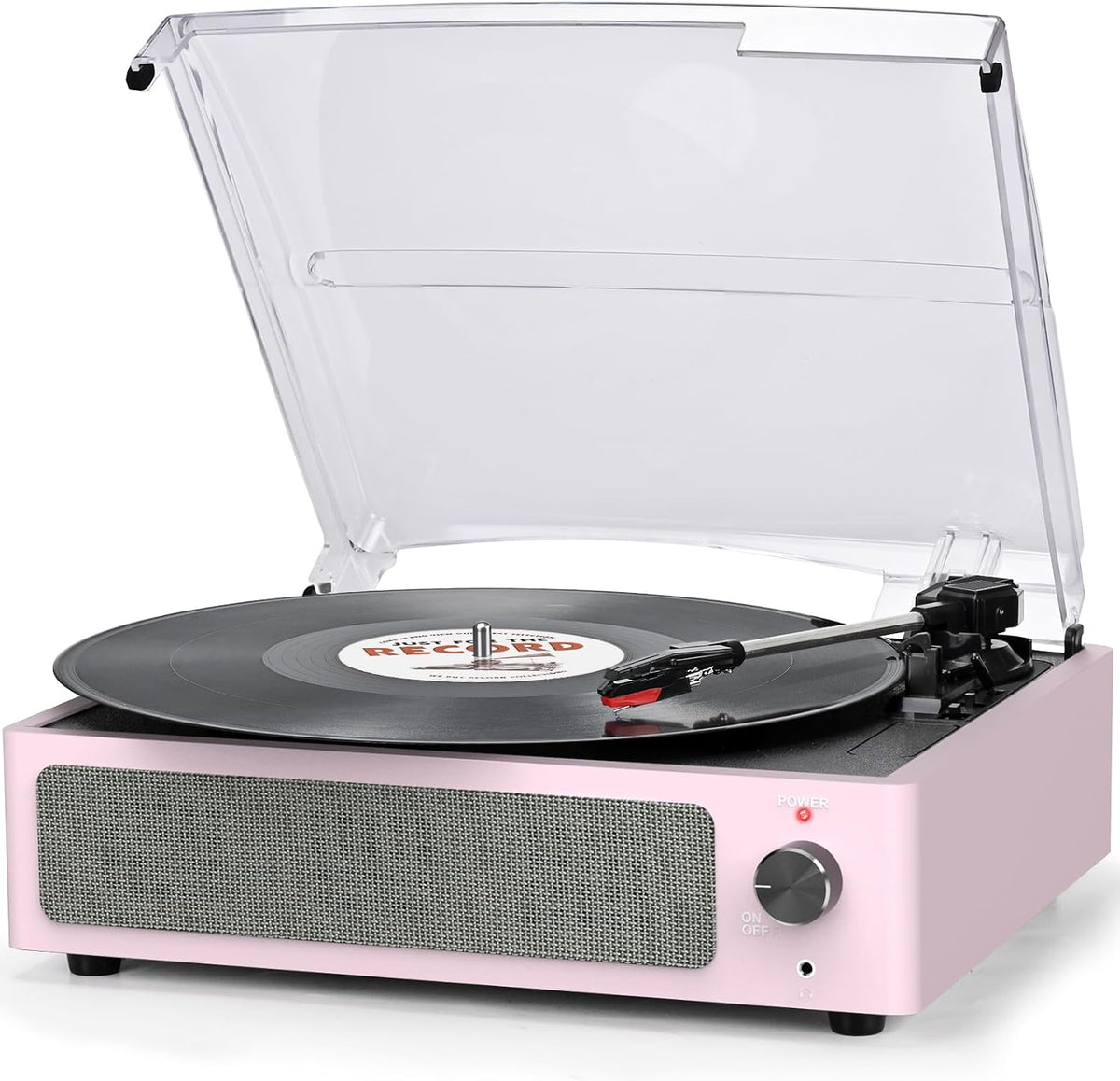 Reproductor de discos de vinilo con altavoces, tocadiscos para discos de vinilos, 3 velocidades, 3 tamaños, transmisión por correa, receptor inalámbrico, portátil, reproductores de vinilo todo en uno