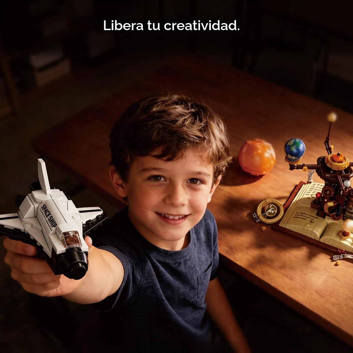 Juguete de bloques de construcción del sistema solar, planeta mecánico Tierra y Luna en órbita, juego de construcción de ciencia astronomía espacial STEM, regalo de cumpleaños educativo para niños de