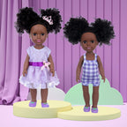 ZNTWEI Muñecas Negras de 14.5 Pulgadas y Accesorios de Ropa para Muñeca Bebé Negra