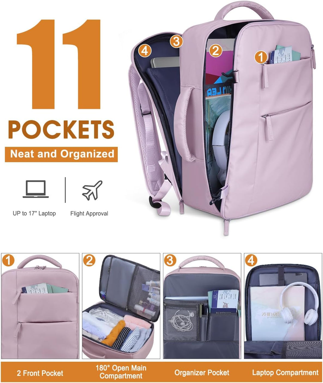 Mochila de viaje Capolo para mujeres y hombres, mochila impermeable...