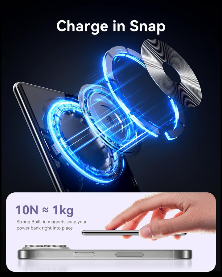Kuulaa para MagSafe Batería Portátil 5000mAh Cargador Magnético Sli...