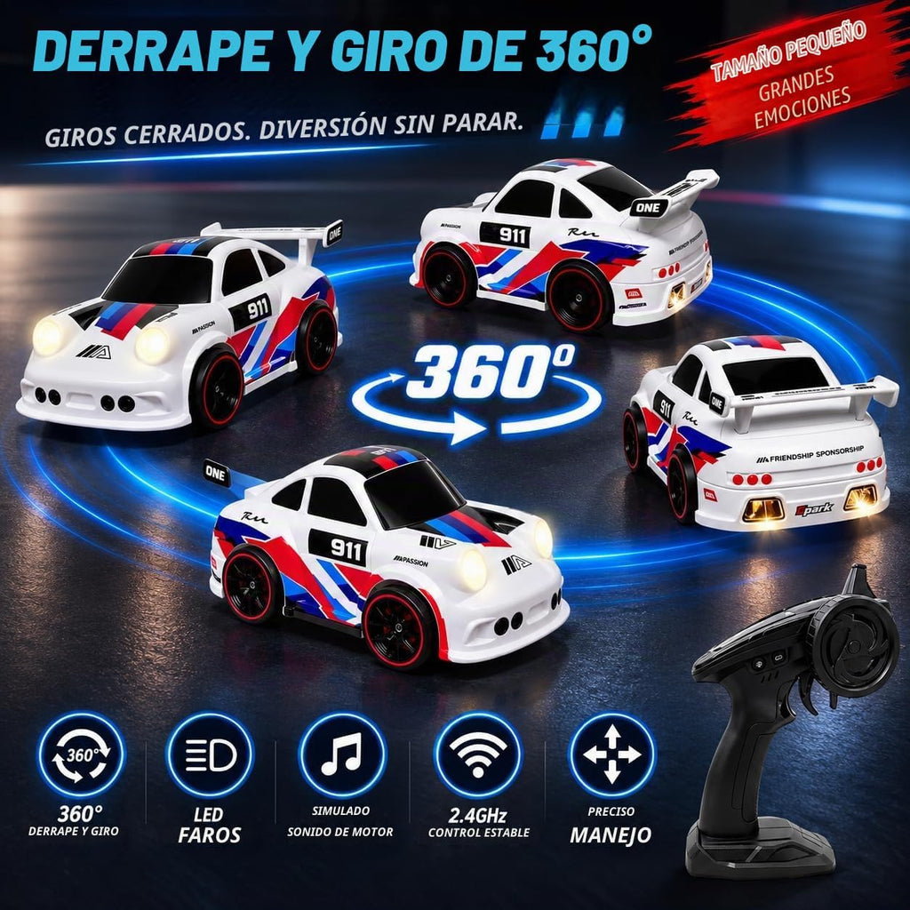 Coche de deriva RC con efecto chispa, coche de acrobacias con