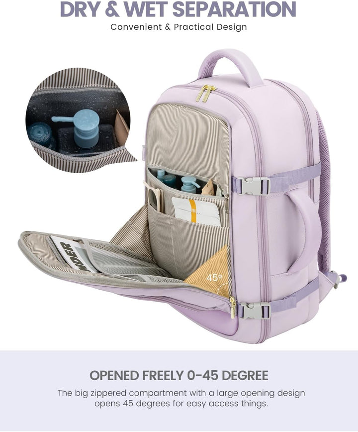 LOVEVOOK Mochila de viaje para mujer y hombre, Púrpura claro, Mochi...