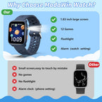 Reloj inteligente, monitor de ritmo cardíaco de 1.83 pulgadas, monitor de sueño, podómetro, despertador, linterna
