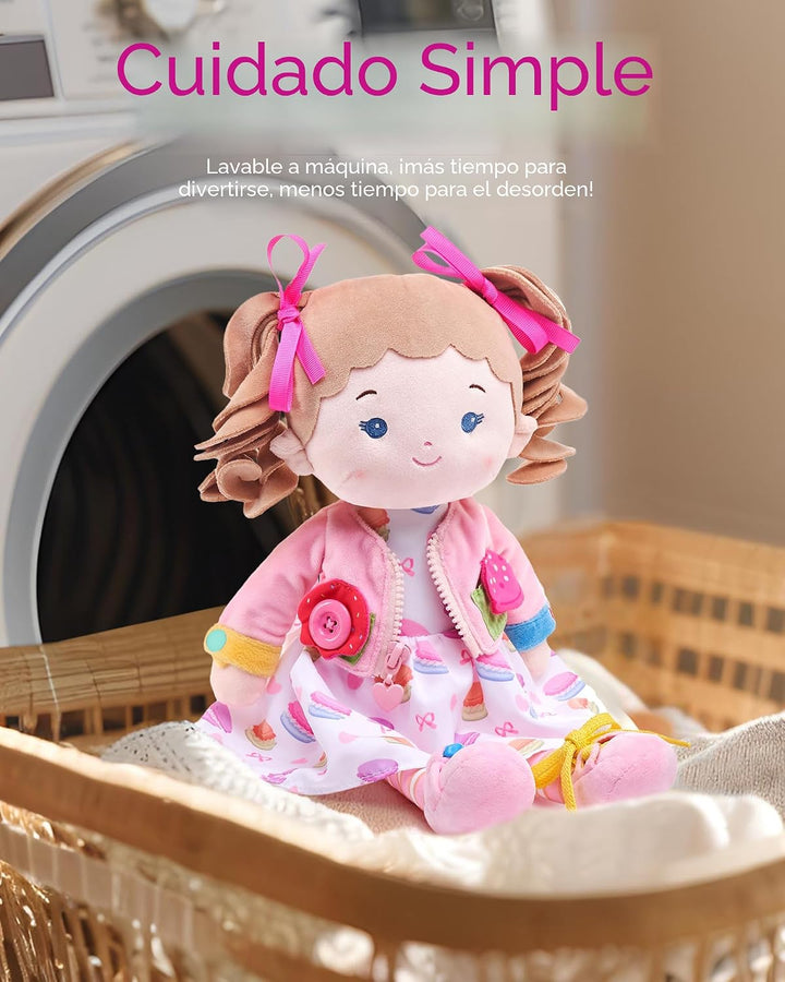 LeyaDoll Soft Bady - Muñeca de bebé suave y educativa (16 pulgadas)...