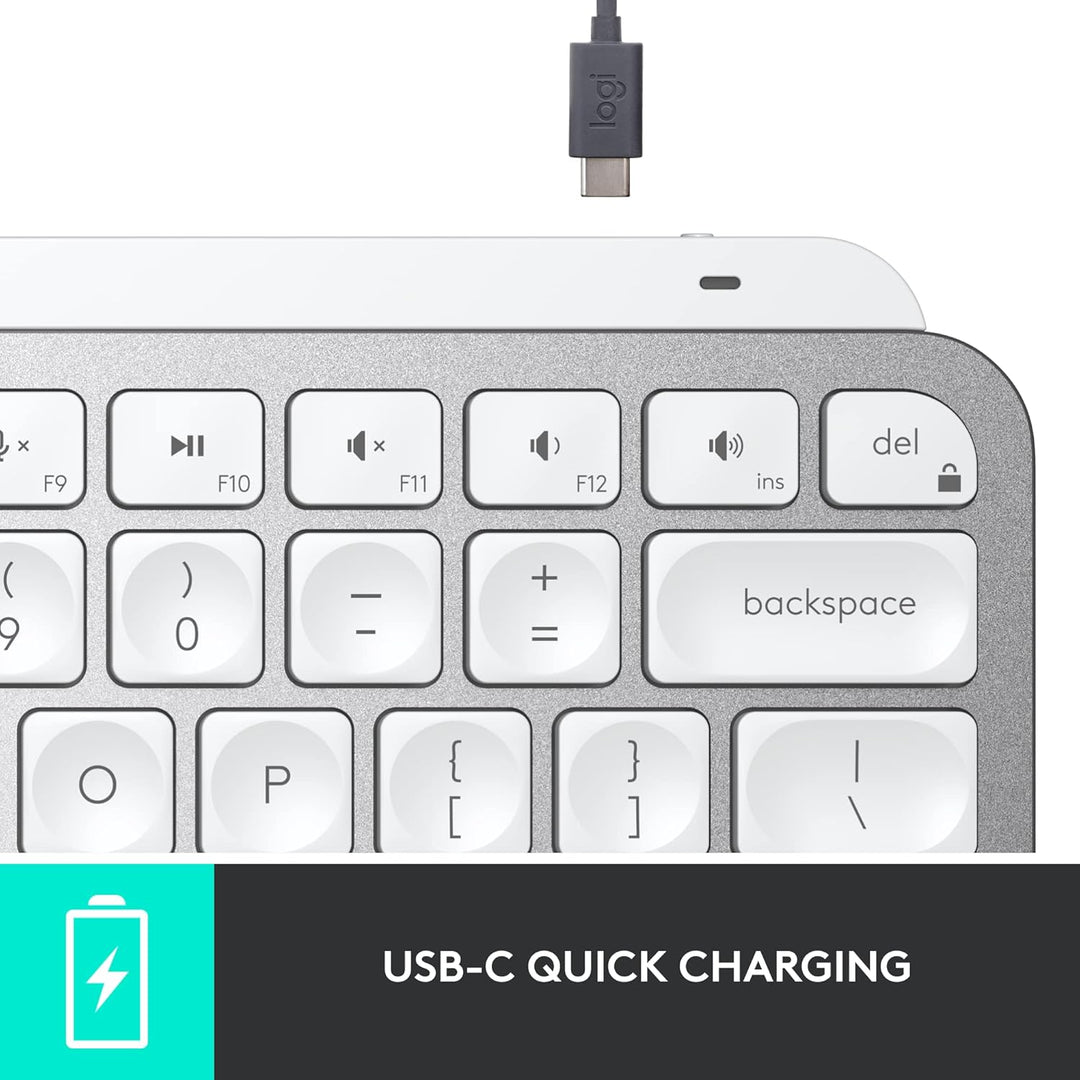 Logitech MX Keys Mini - Teclado minimalista, inalámbrico, iluminado...