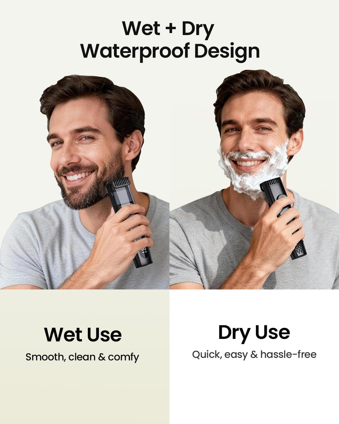 TEPOTZ Recortadora de barba para hombres, rueda de cuchilla ajustab...