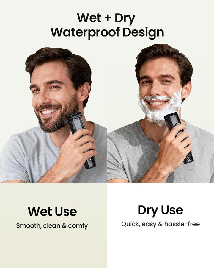 TEPOTZ Recortadora de barba para hombres, rueda de cuchilla ajustab...