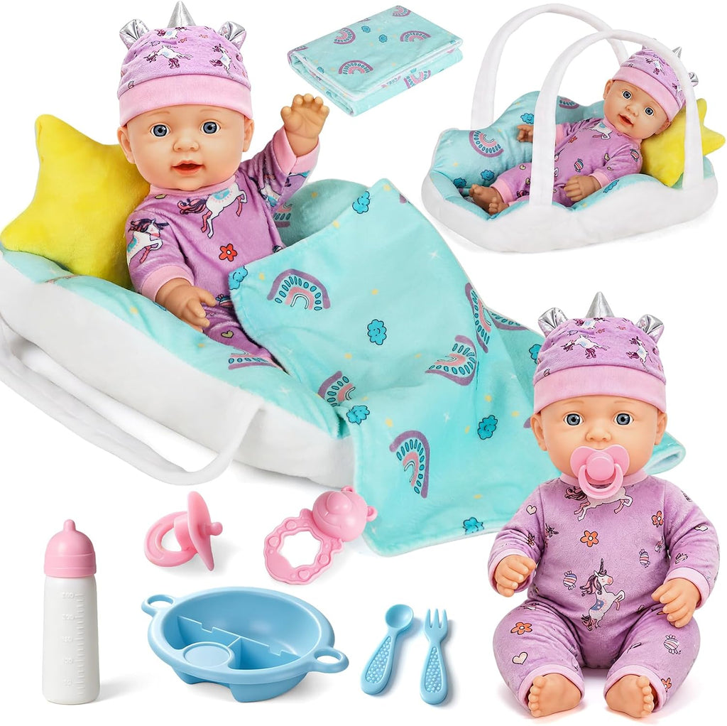 Lehoo Castle Juego de muñecas de bebé, muñeca de bebé de 12 pulgadas con