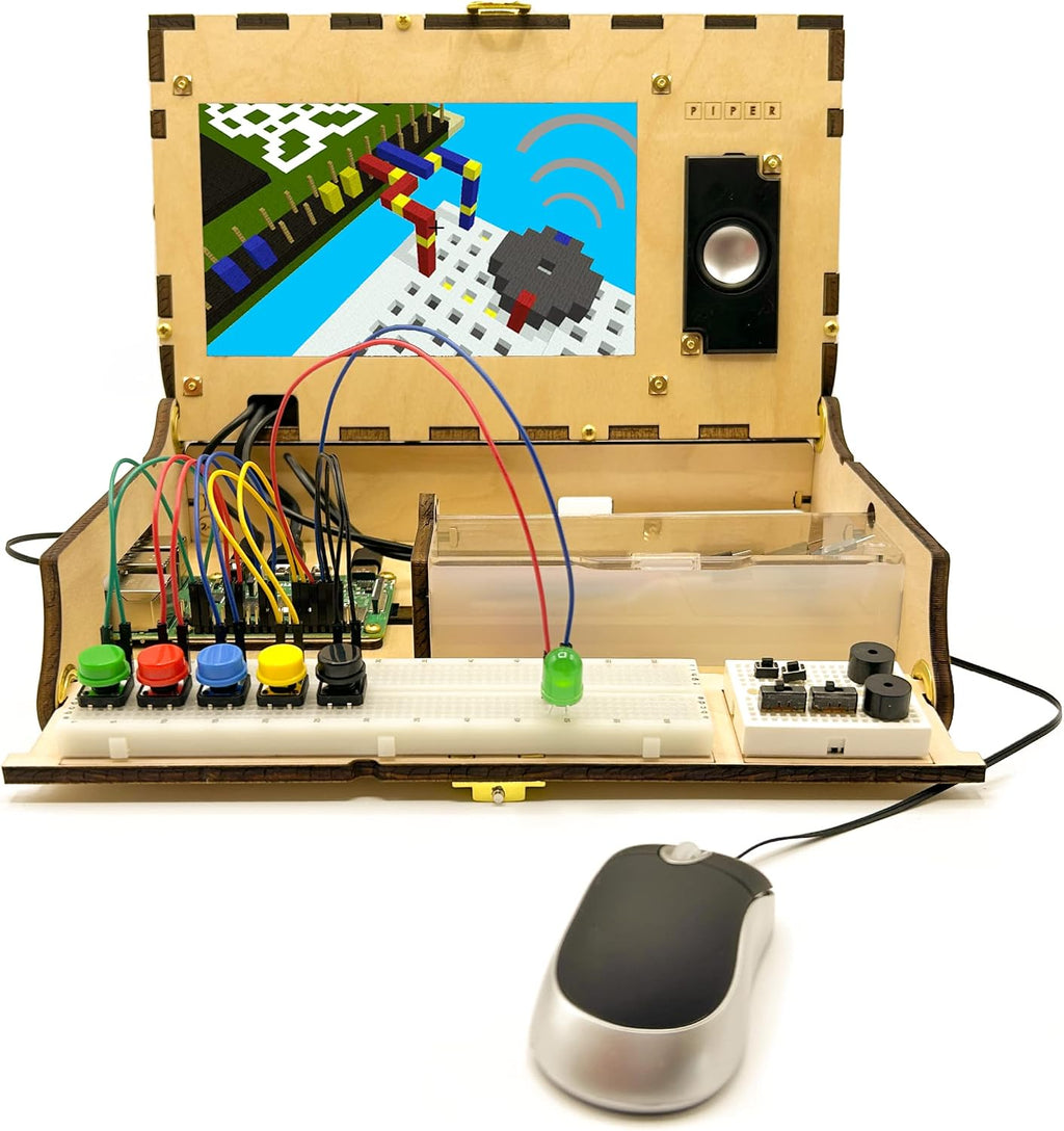 Piper Kit de computadora: galardonado, aprendizaje STEAM, con Raspberry Pi, codificación de arrastrar y soltar, StoryMode, juegos, Python y proyectos increíbles