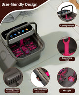 OOAMBB Spa de pies plegable con calor, burbujas, control de tempera...