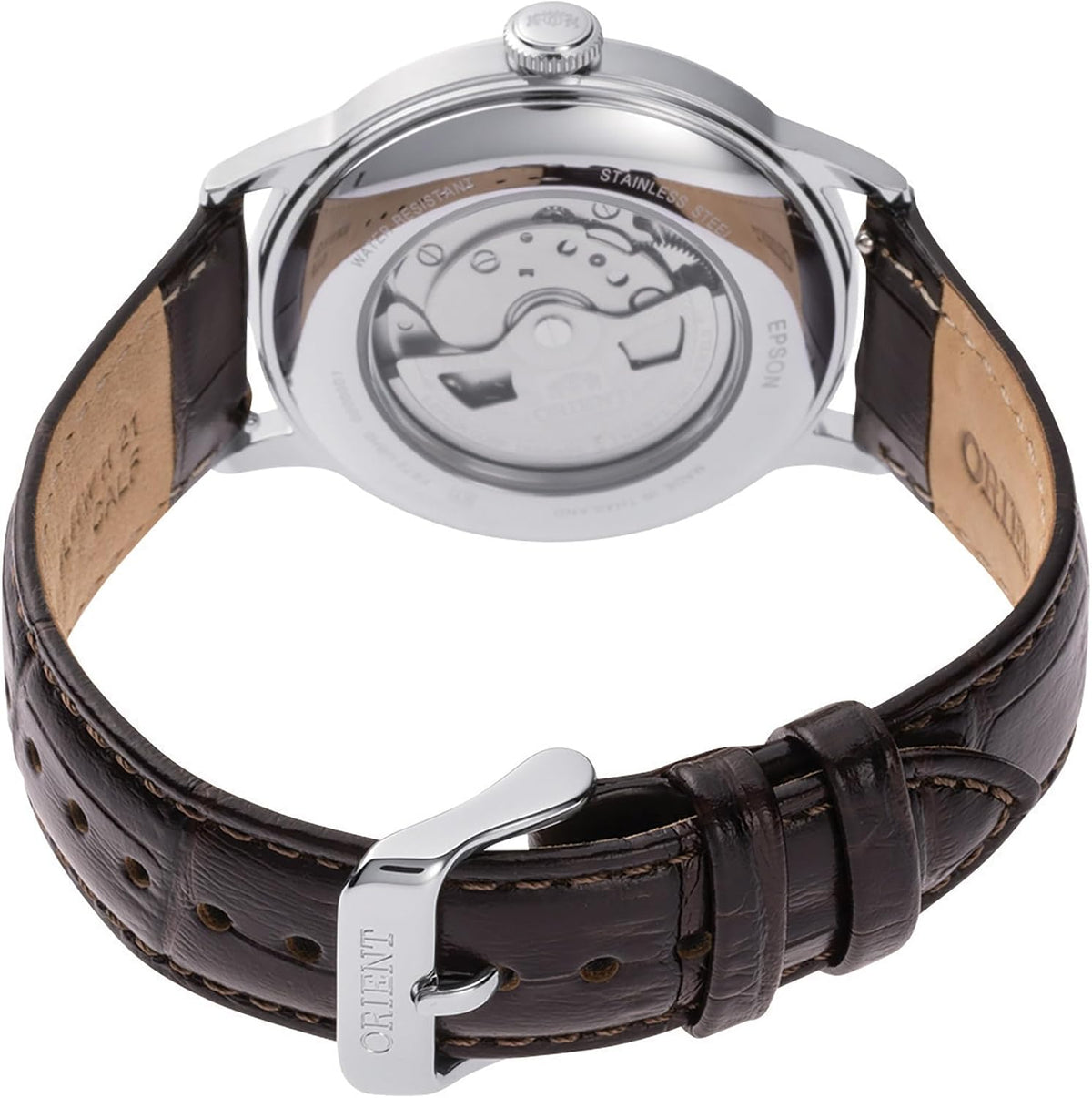 Orient, "2da generación Bambino Ver. 2", reloj automático japonés, de vestir, de acero inoxidable y cuero para hombre