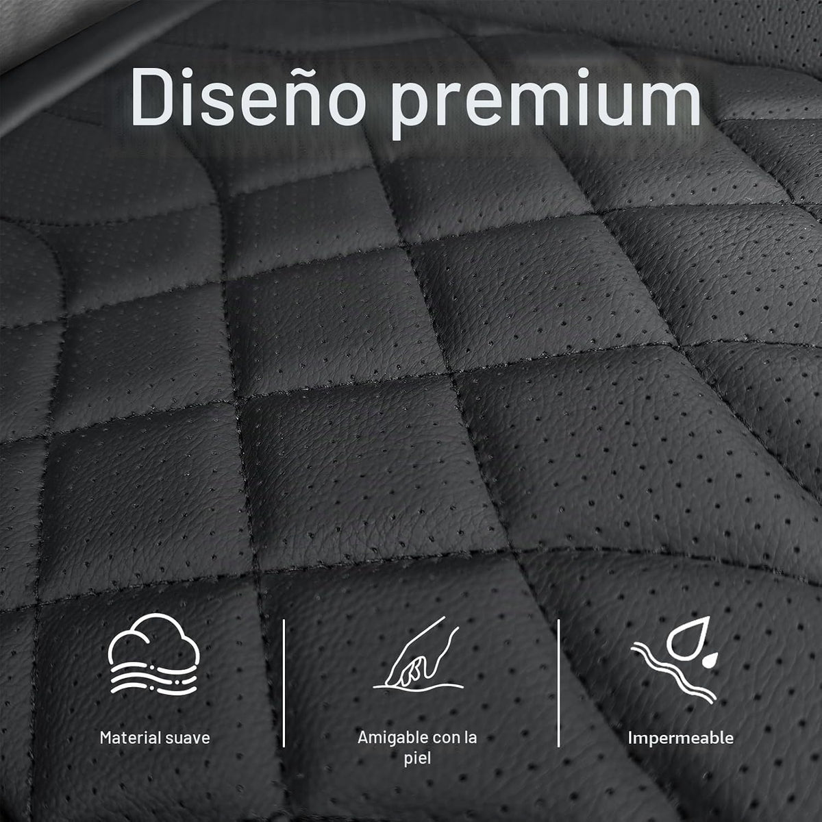 Paquete de 2 fundas de cuero para asientos delanteros de automóvil