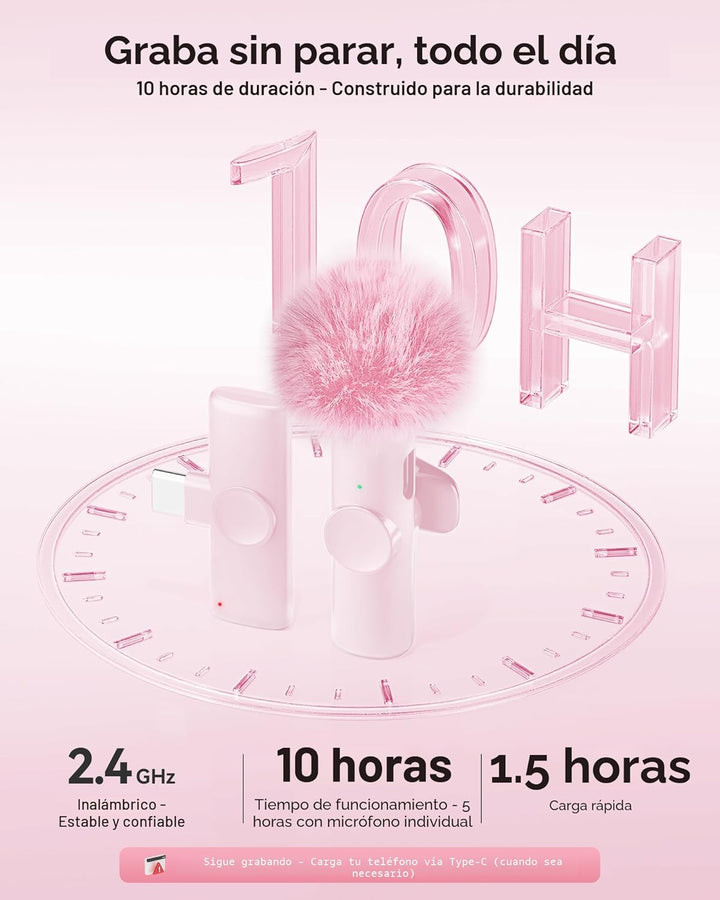 Micrófono inalámbrico para iPhone, iPad y teléfono Android, paquete...