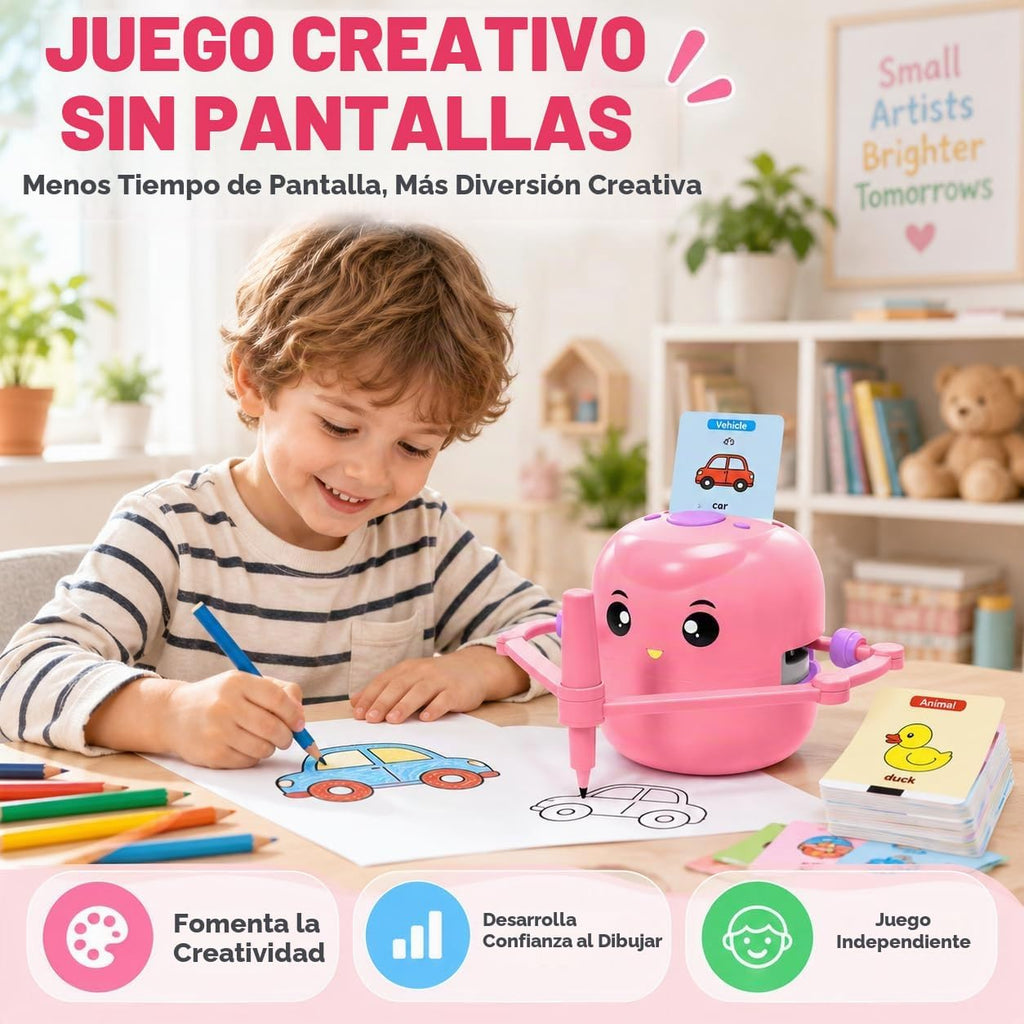 Robot de dibujo para niños, 150 tarjetas de juguete para edades de 3, 4, 5
