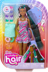 Barbie Muñeca Totally Hair, temática de mariposa con cabello de fan...