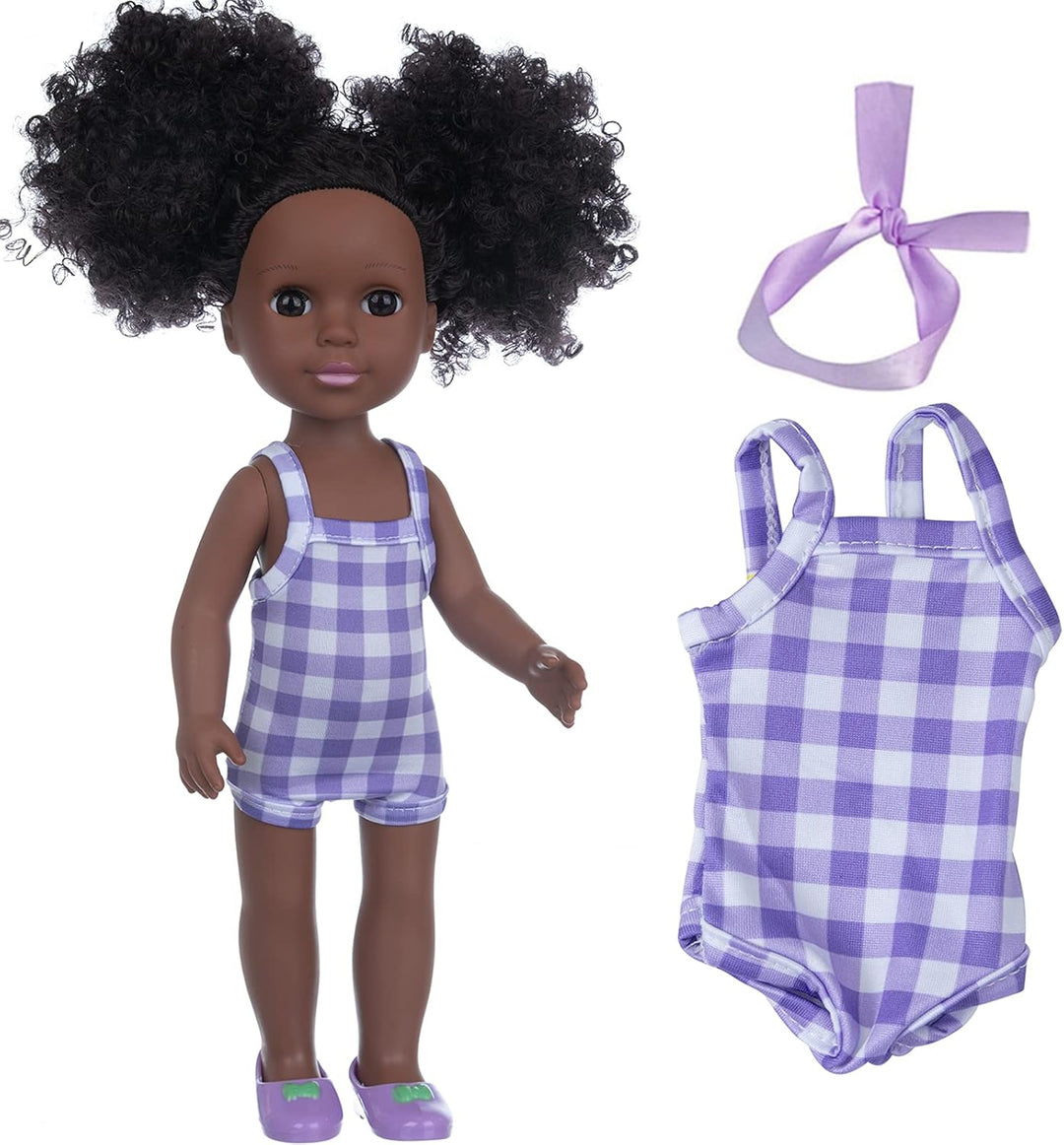 ZNTWEI Muñecas Negras de 14.5 Pulgadas y Accesorios de Ropa para Mu...