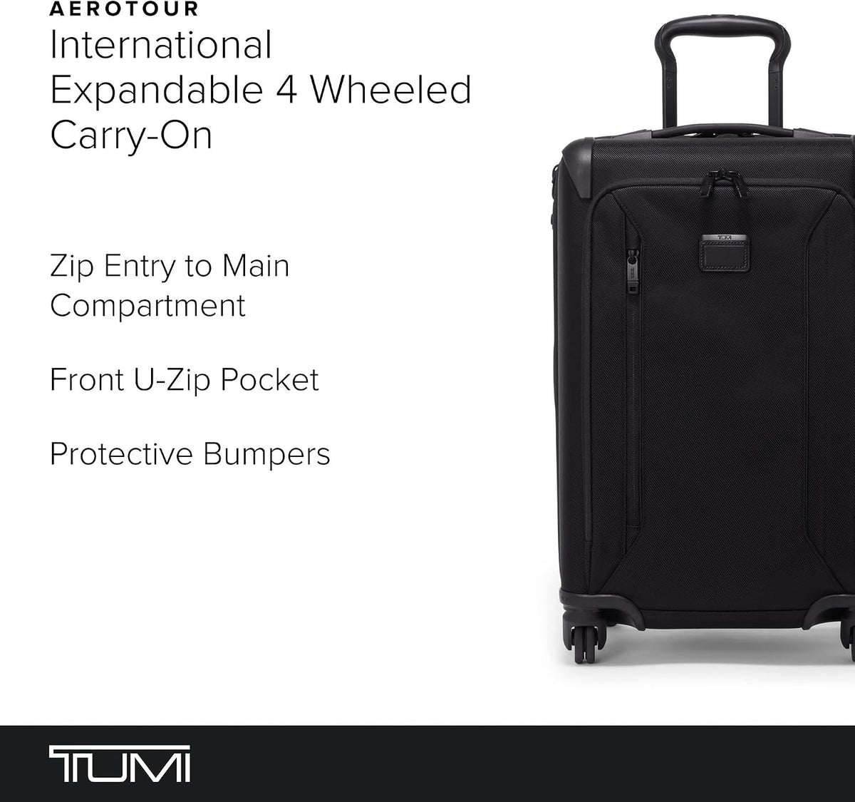 TUMI Aerotour - Maleta de mano expandible con 4 ruedas, 21.75 pulgadas