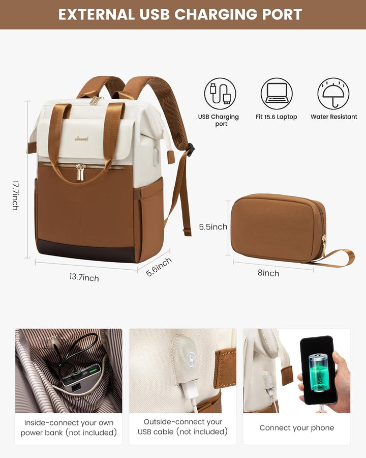 LOVEVOOK - Mochila para laptop para mujeres, mochila de trabajo con...