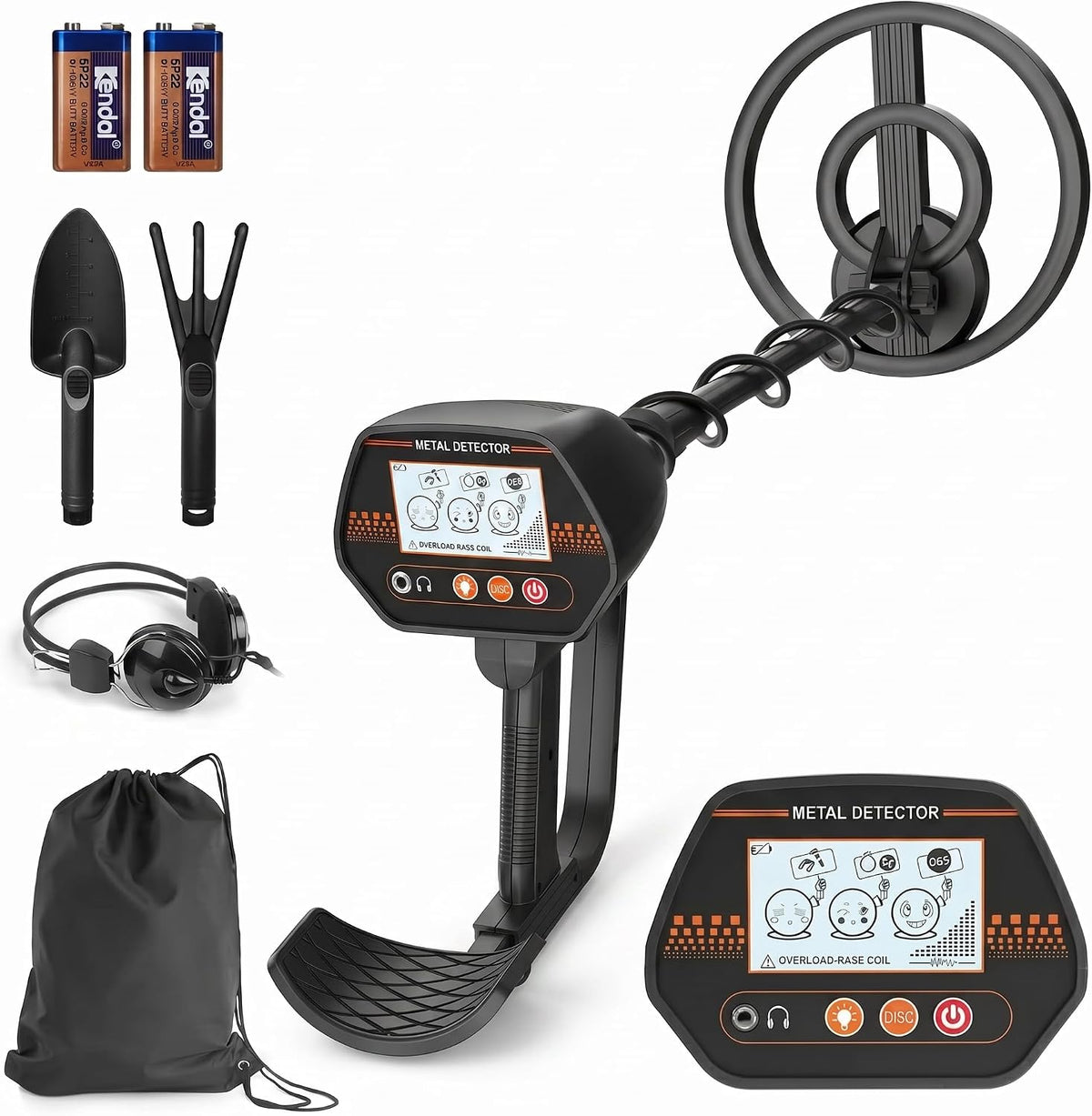 metal Detector para Kids, Easy a use, Fun LCD Display, Lightweight &Adjustable Kids metal Detector Kit, 8" Waterproof Coil, Beach/Backyard Hunting, Gifts para Kids Ages 8-12 (Complete Kit)