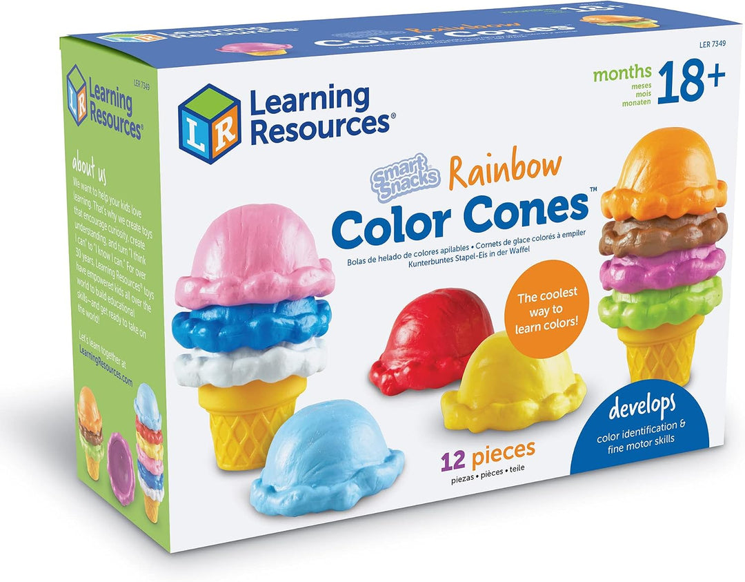 Learning Resources Smart Snacks Conos de Color Arcoíris - Cuchara d...
