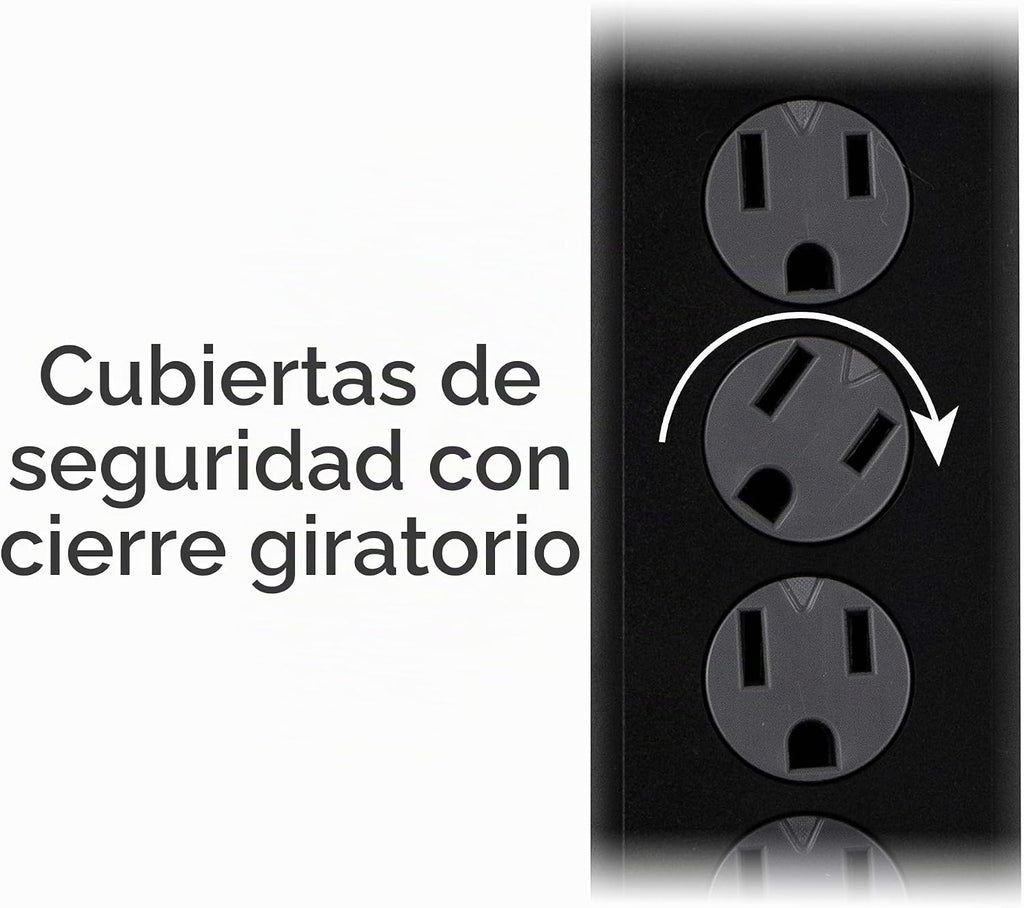 GE Protector contra sobretensiones, regleta, extensión de 8 ft, 6 tomas