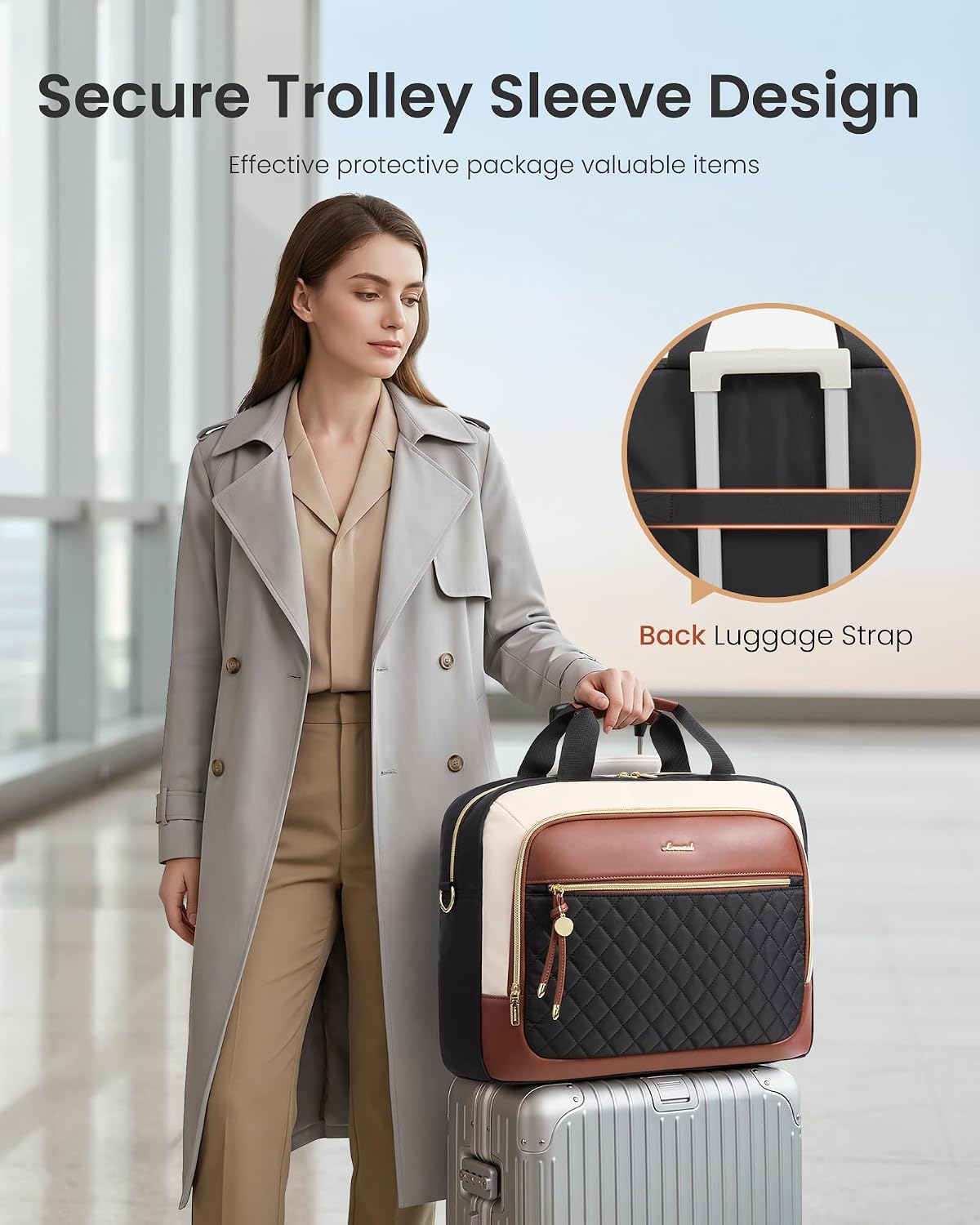 LOVEVOOK Maletín para Laptop para Mujer, Bolso Mensajero de Hombro para Computadora