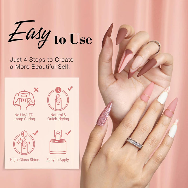 AZUREBEAUTY Kit de 31 piezas de polvo de inmersión para uñas, 20 co...