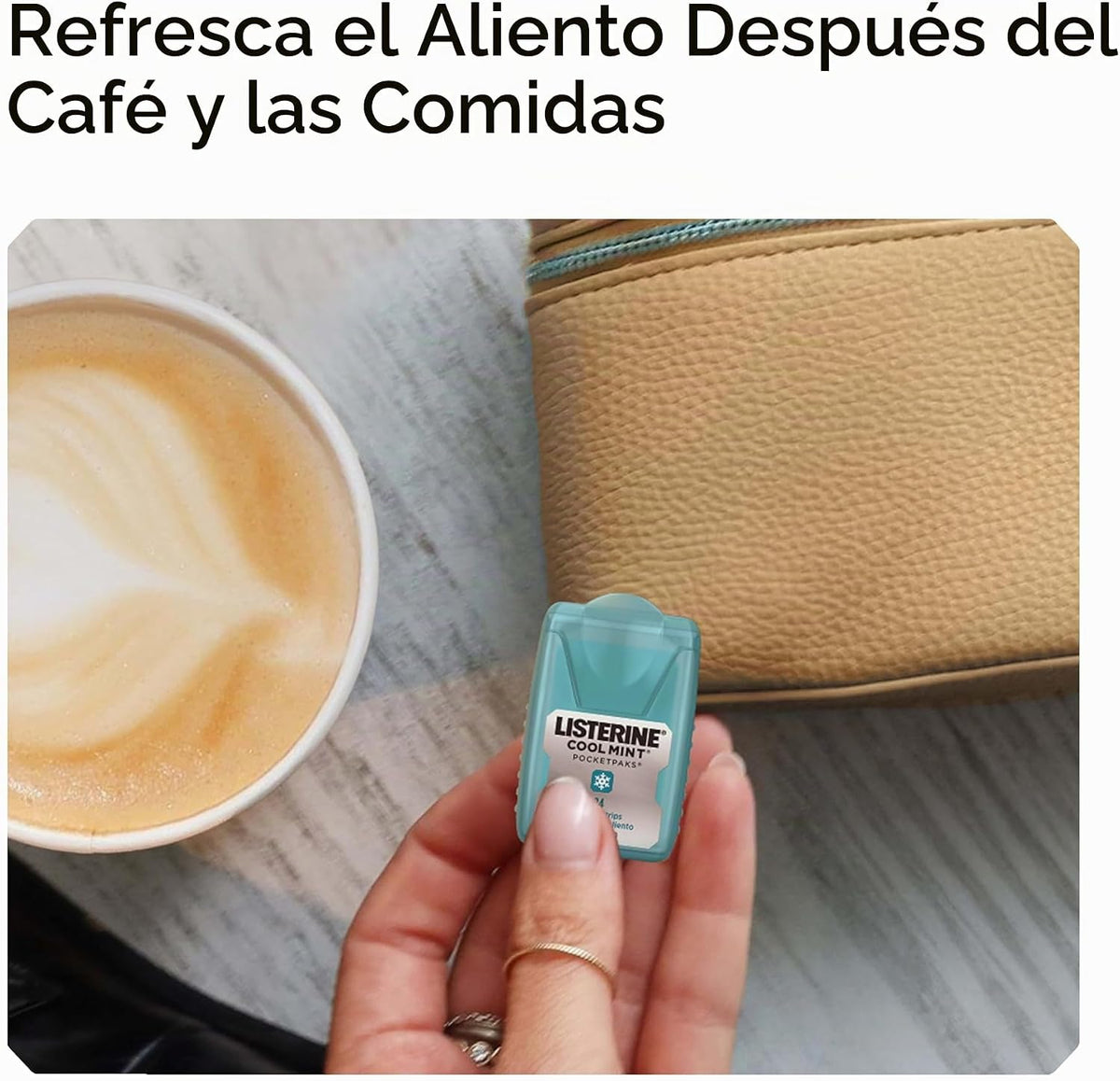 Listerine PocketPaks - Tiras de aliento, menta fresca, paquete de 2...