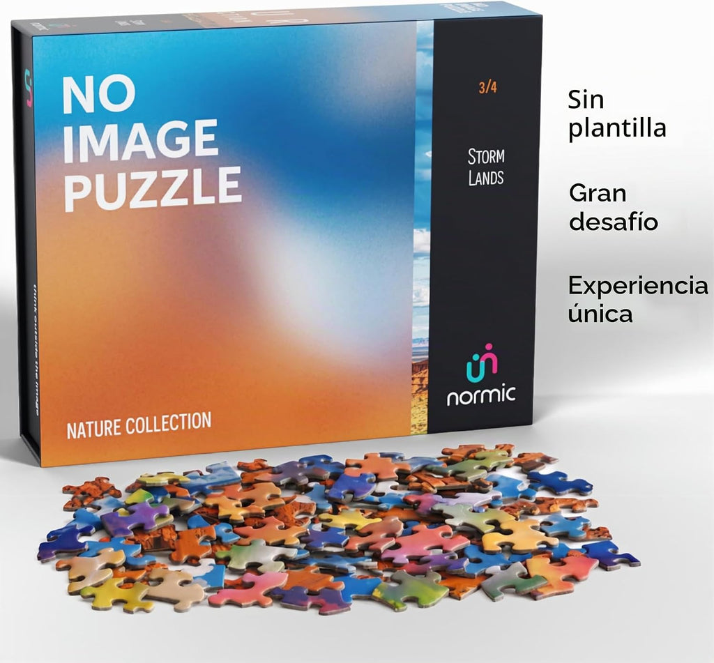Rompecabezas sin imagen 1000 piezas irregulares Extremo Difícil Jigsaw Desafío Adultos Rompecabezas más difícil Sin guía Ultimate Brain Teaser Nivel Intermedio Stormlands Misterio Regalo