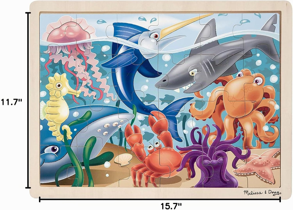 melissa & doug animales bajo el mar océano rompecabezas de madera, Versión estándar, Multicolor