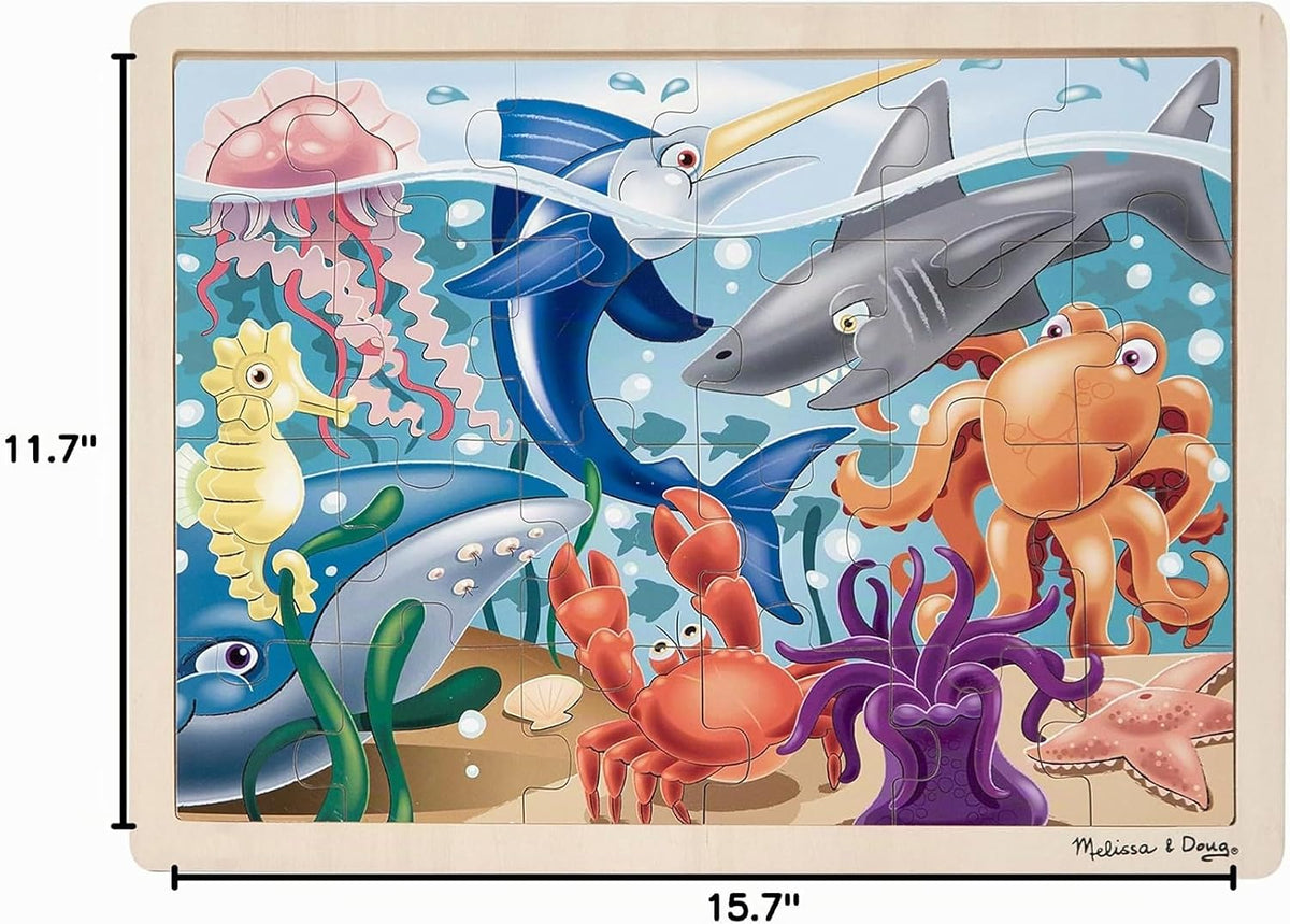 melissa & doug animales bajo el mar océano rompecabezas de madera, Versión estándar, Multicolor