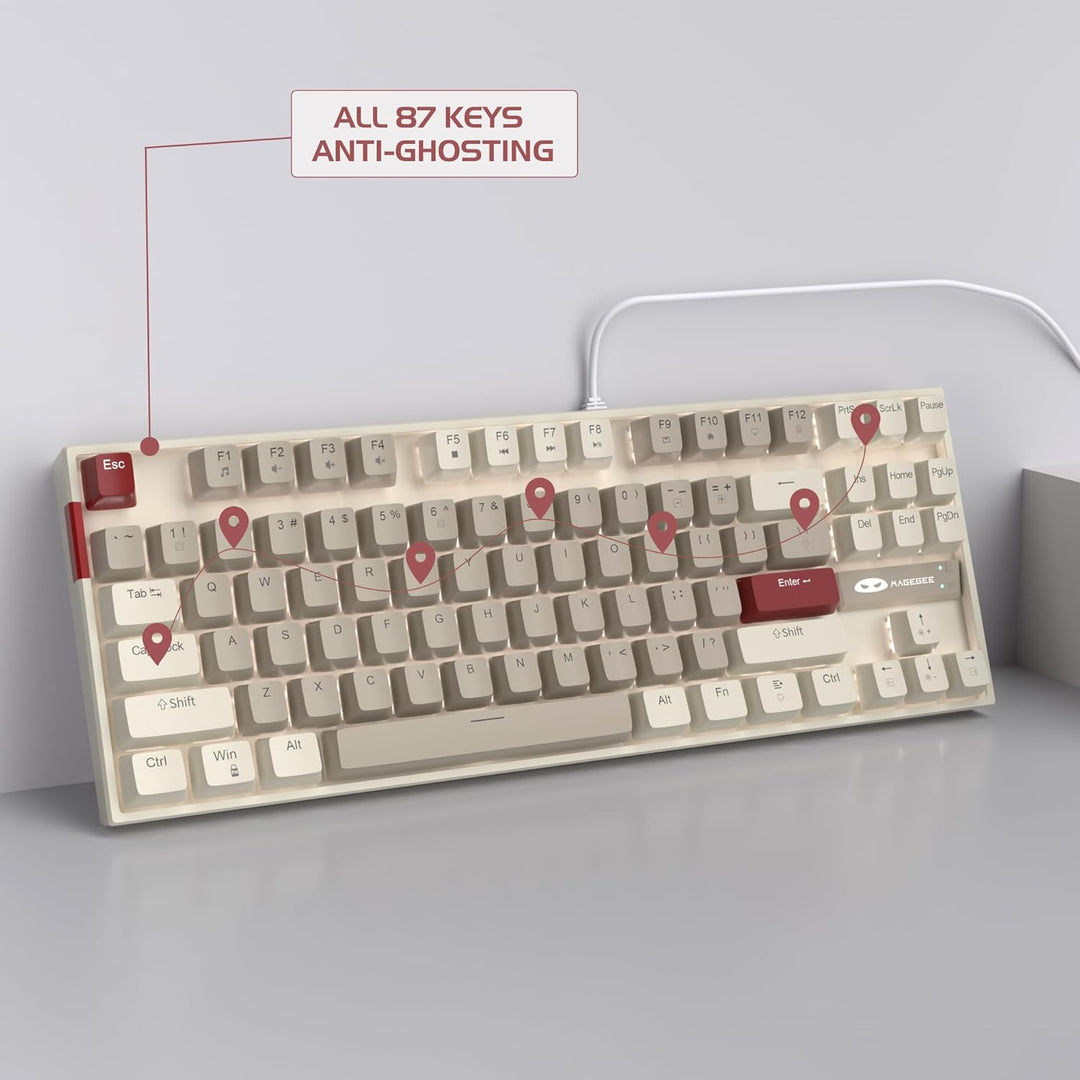 MageGee - Teclado mecánico para juegos 75%, interruptor marrón, ret...