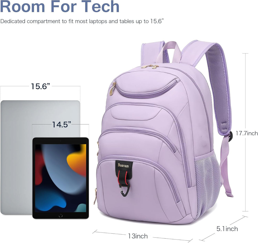 Mochila para laptop Boavan para hombre (Negro, 15.6), Orquídea, púr...