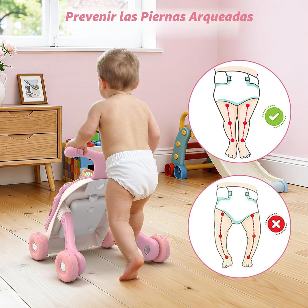 QDRAGON Andador de bebé 3 en 1 y centro de actividades para niñas,...