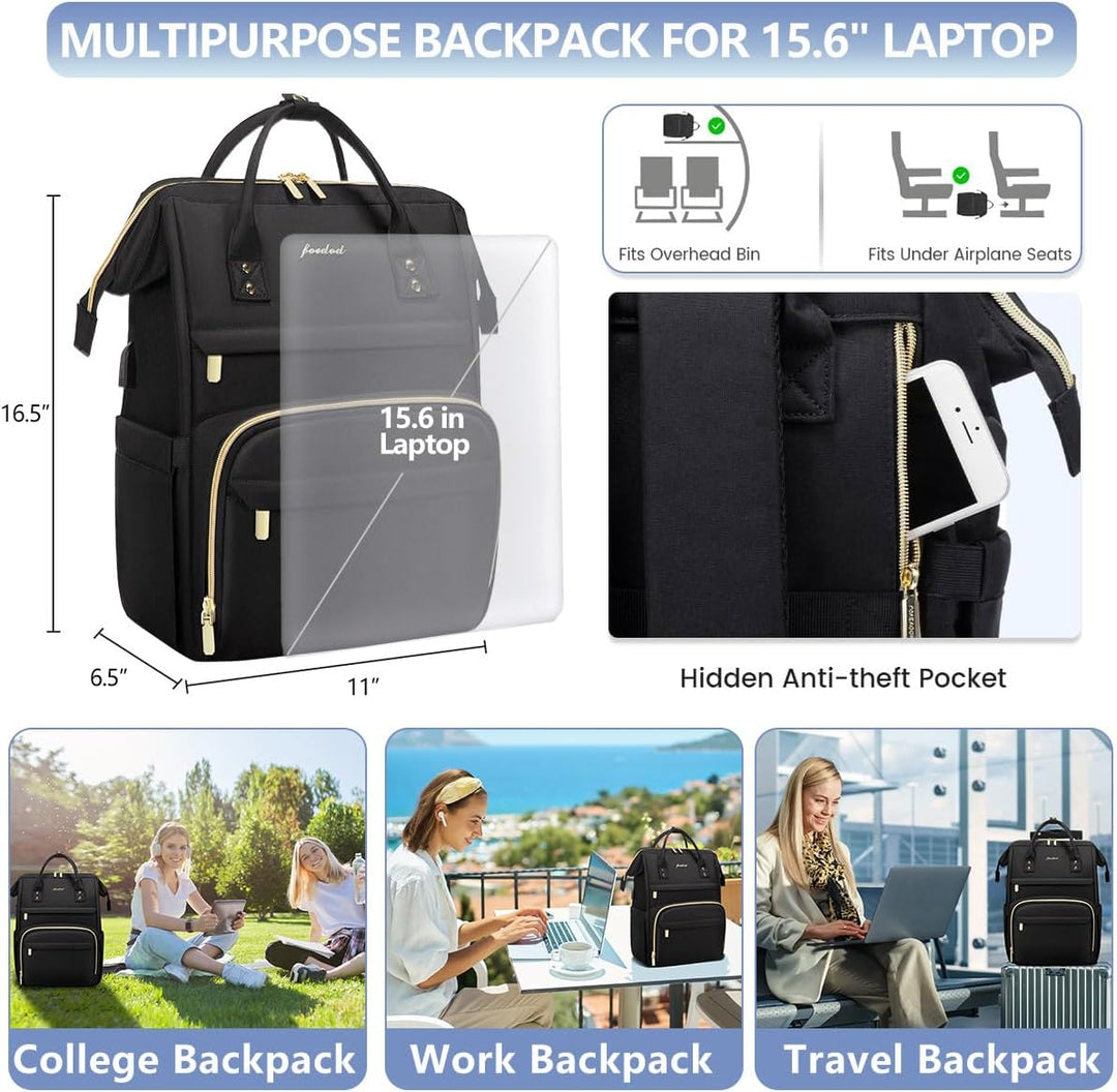 FOCDOD - Mochila para laptop de mujer, para trabajo - Compatible co...