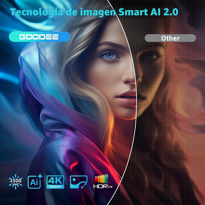 [Google TV\/control de voz] Proyector inteligente GooDee 4K UHD con...