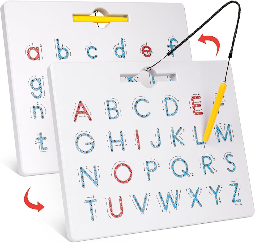 GAMENOTE Tablero magnético de letras de doble cara \u2013 2 en 1 co...
