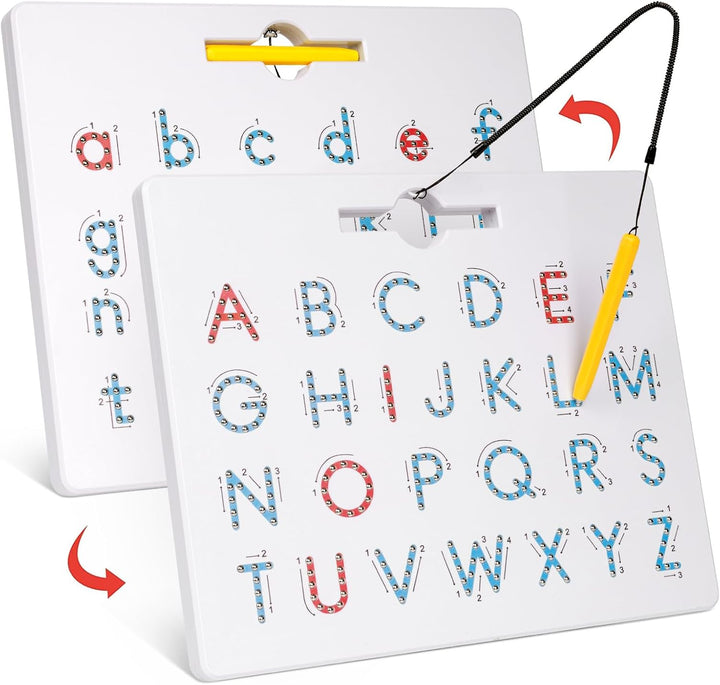 GAMENOTE Tablero magnético de letras de doble cara \u2013 2 en 1 co...