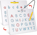 GAMENOTE Juego de tableros magnéticos de letras y números de doble cara, Letra+Número