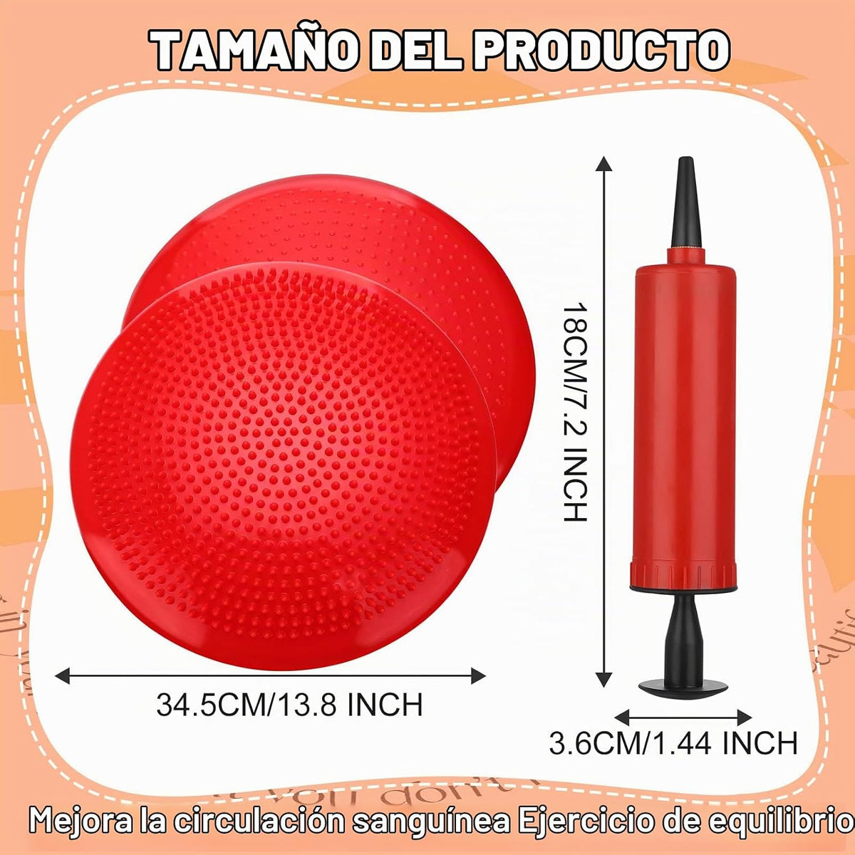 Cojines tambaleantes inflados de 13 pulgadas para niños