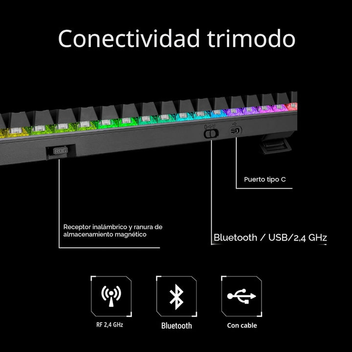 Teclado mecánico para juegos inalámbrico ASUS ROG Strix Scope II 96...