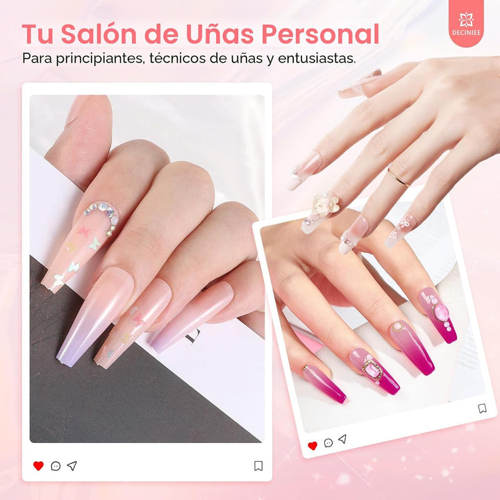 Kit de uñas para principiantes con todo: juego profesional de polvo...